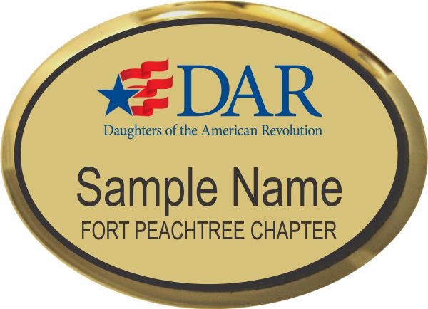 DAR Fort Peach Tree Chapter Gold Oval Executive Badge | NiceBadge